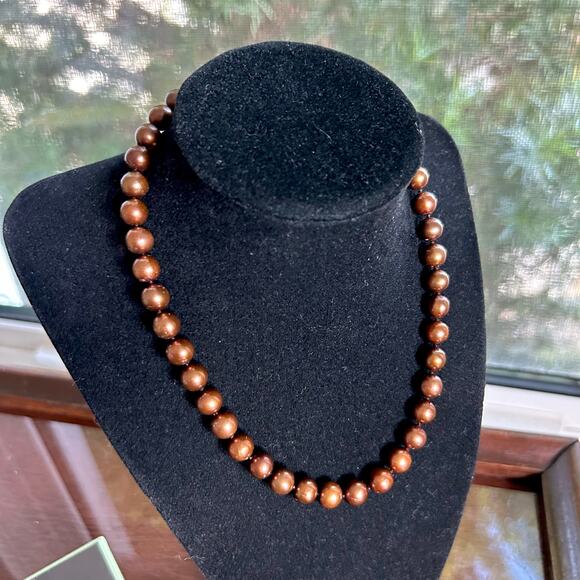 14K Brown Cultured Freshwater Pearl Necklace w/ Box & Pouch Ross-Simons - Picture 8 of 13